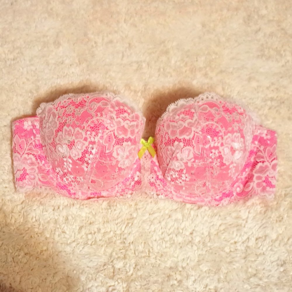VGUC~Victoria Secret Dream Angels Strapless Smooth Lace Lt. Lined Underwire Bra